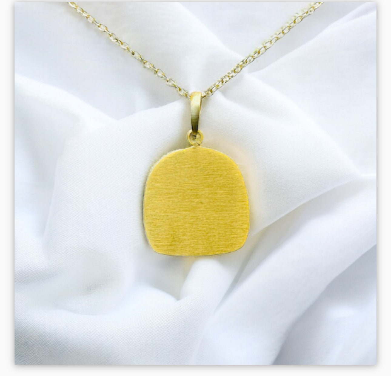 Sun Moon- White Marble and Gold Double sided Pendant Necklace