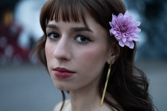 Long Dainty Bar Gold Earrings