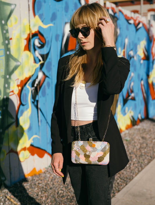 Abstract Art Party Handbag Clutch Purse by Merry Dove