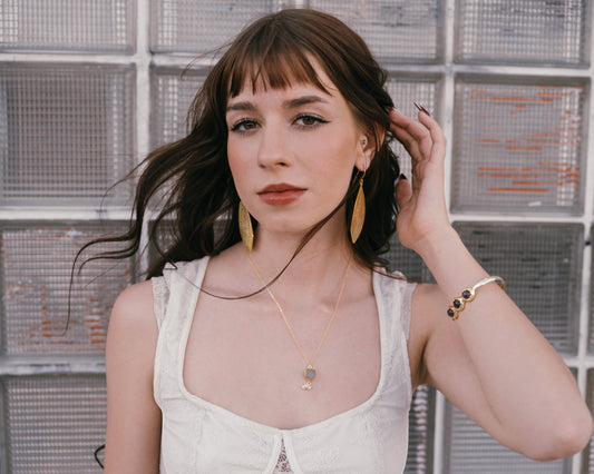 Green Aventurine & Pearl Necklace 18K Gold Plated