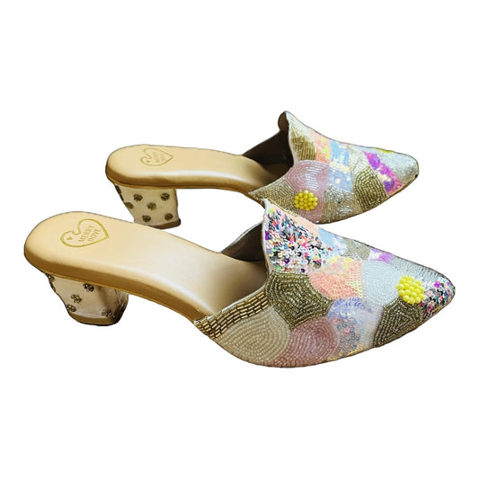 Abstract Glamour- Mule Heel Shoes