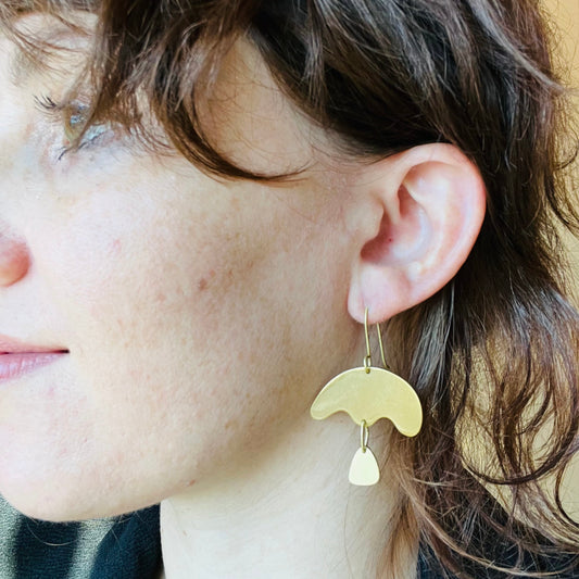 Palm Tree Gold Dangle Earrings