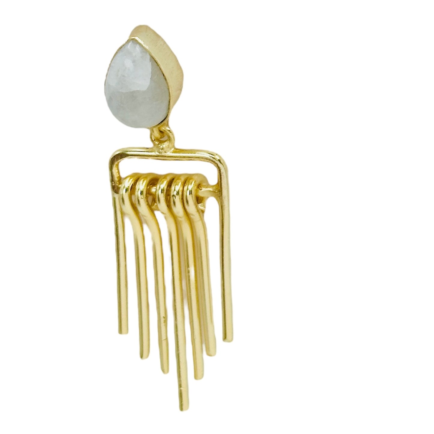 Charmed Moonstone Dangle 18K Gold Plated Earrings