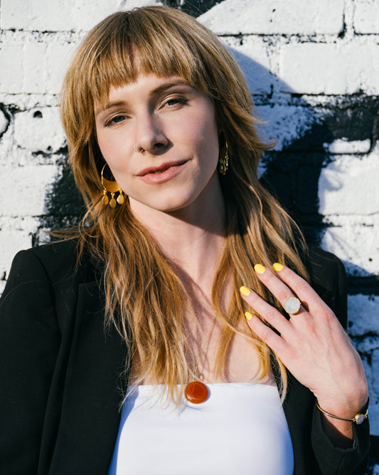 Window Druzy Stone 18K Real Gold Plating Ring