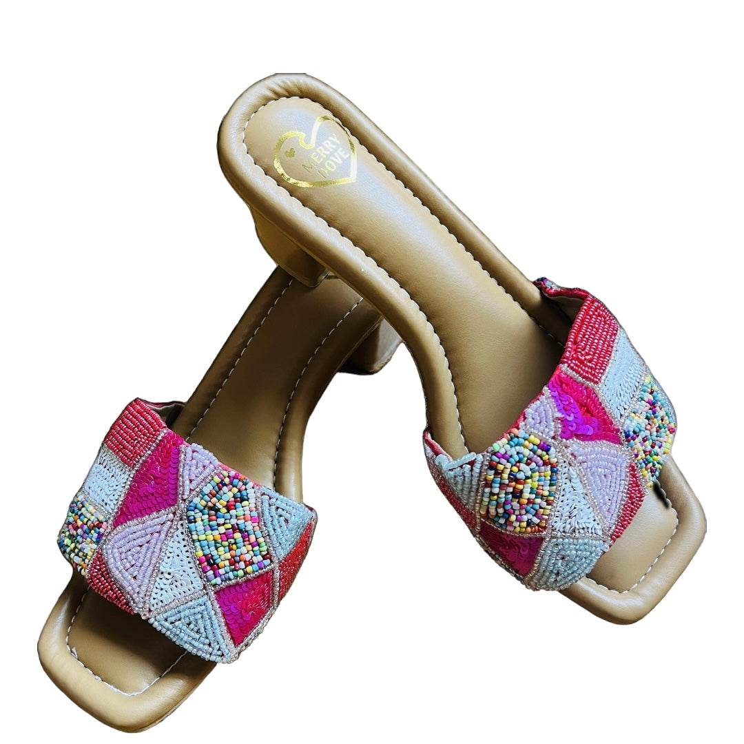 Barbie Pink Abstract Heel Sandal