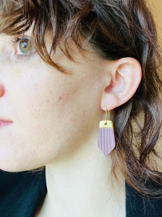 Leaf Dangle Gold Earrings