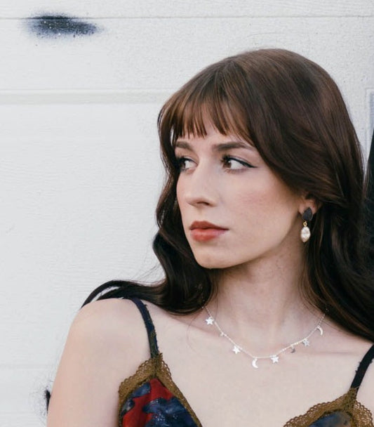 Mystic Amethyst Pearl dangle 18K Gold Plated Earrings