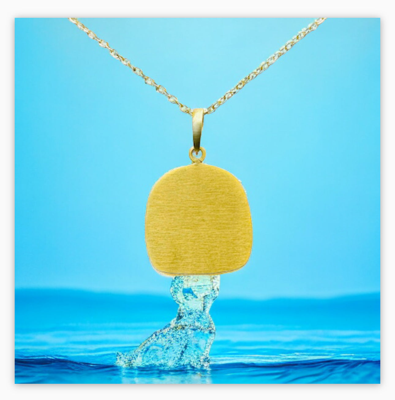 Sun Moon- White Marble and Gold Double sided Pendant Necklace