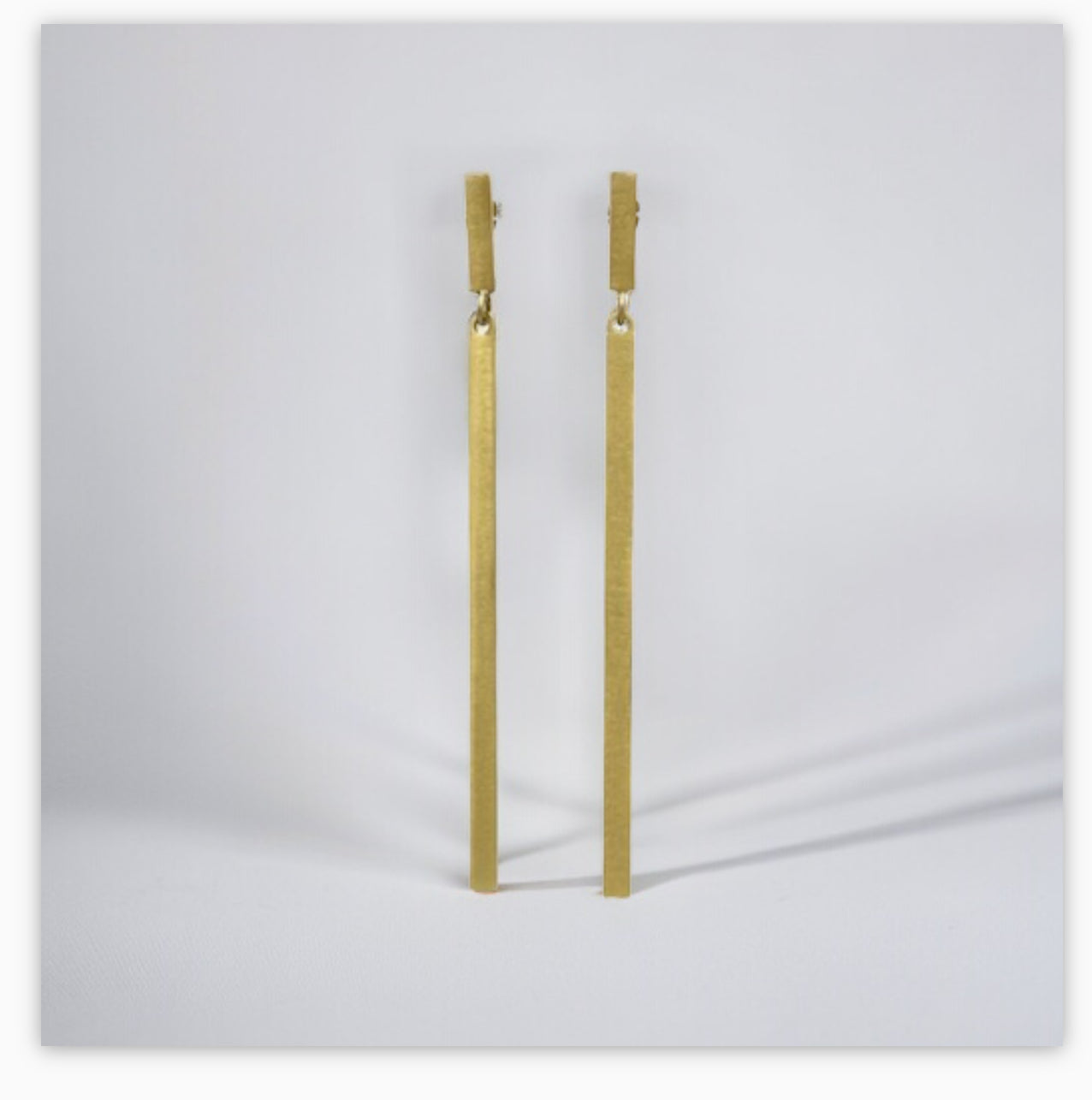 Long Dainty Bar Gold Earrings