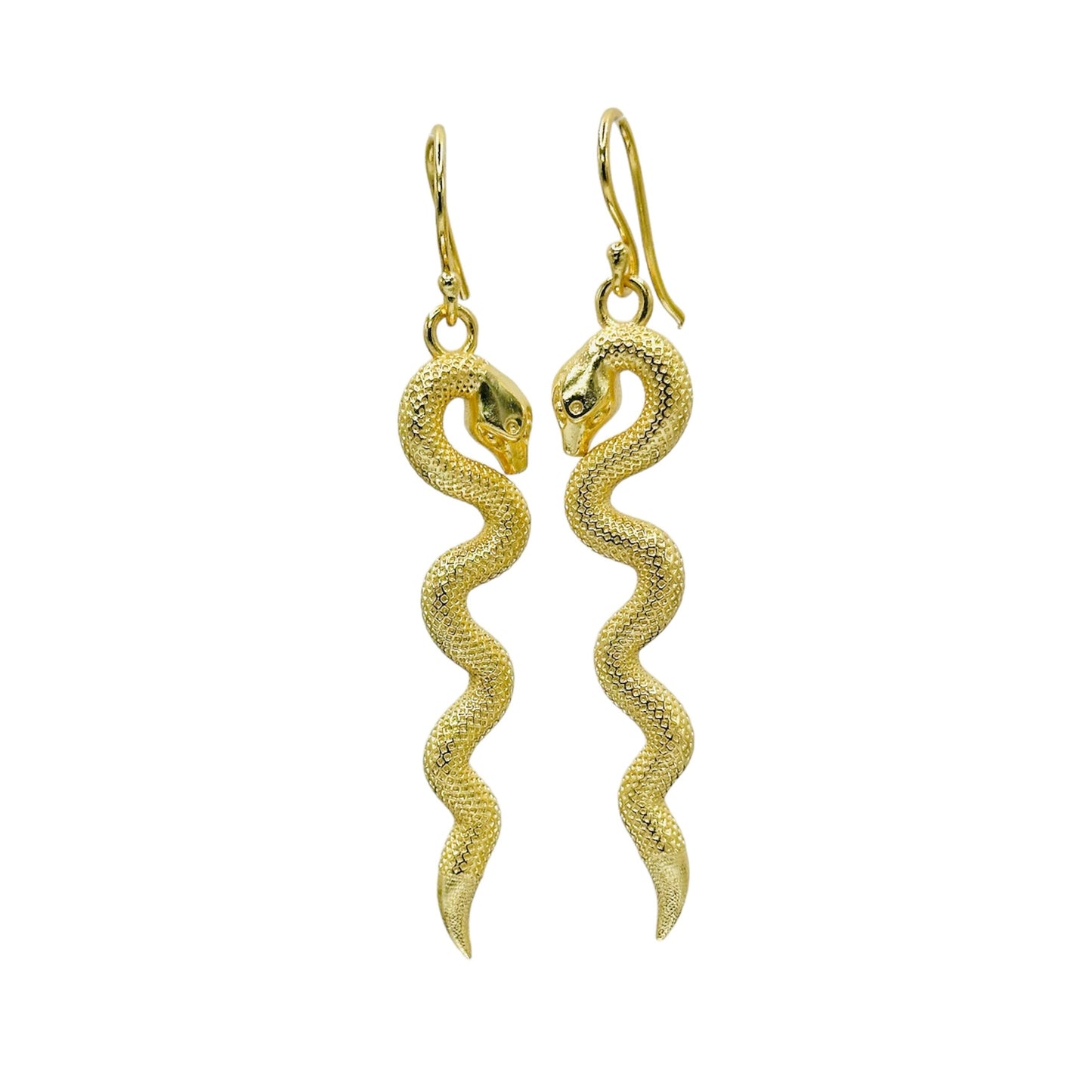 Snake Charm 18K Gold Plated Dangle Earrings