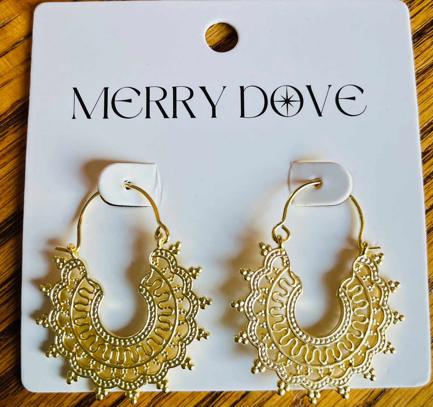 Intricate Golden Royal Hoops 18K Gold Plated Earrings
