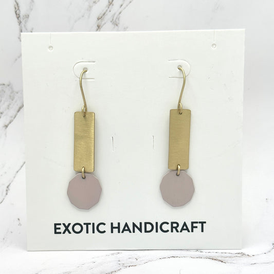 Moon Gold Geometric Dangle Earrings