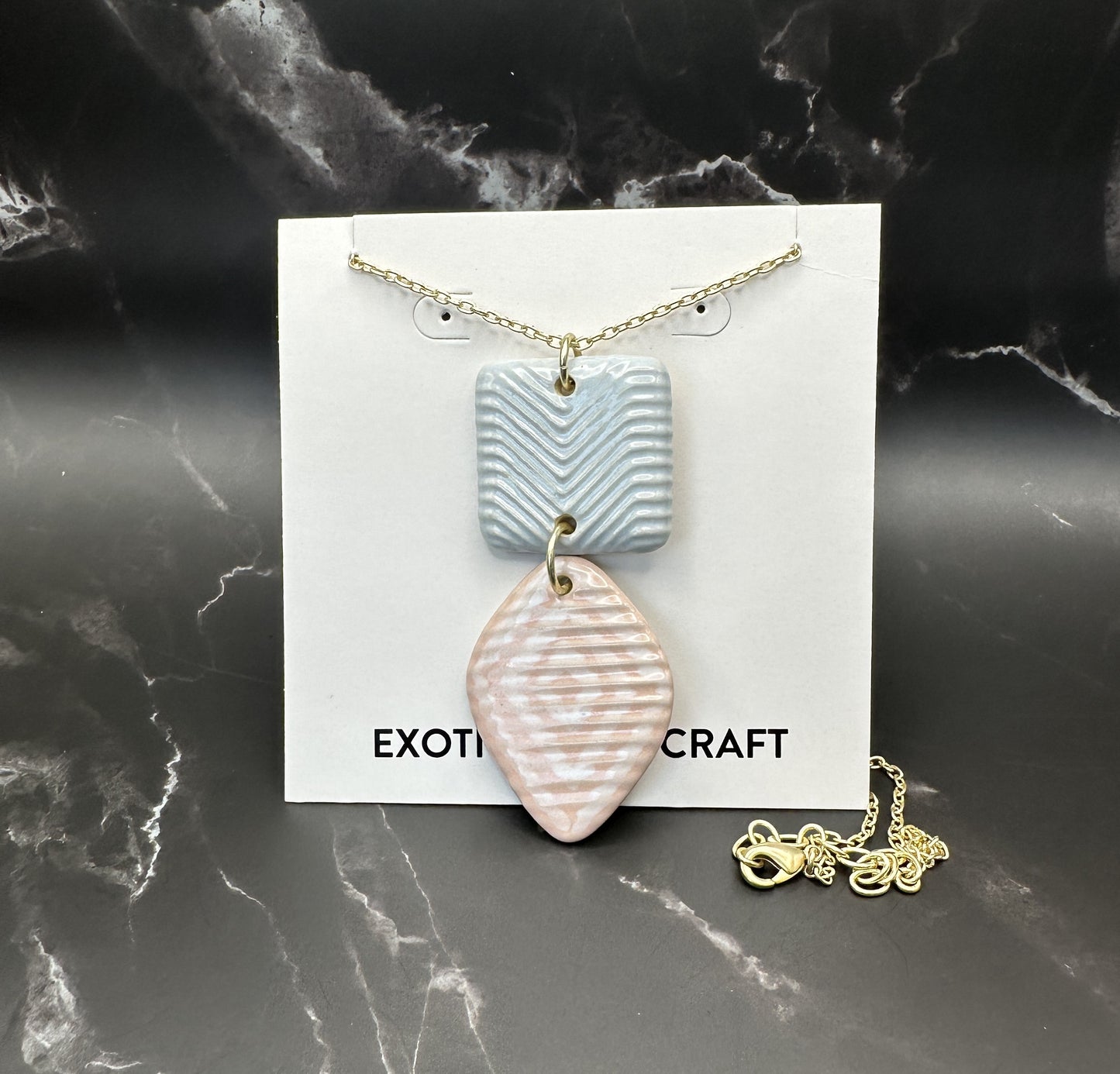 Glazed Ceramic Pendant Necklace