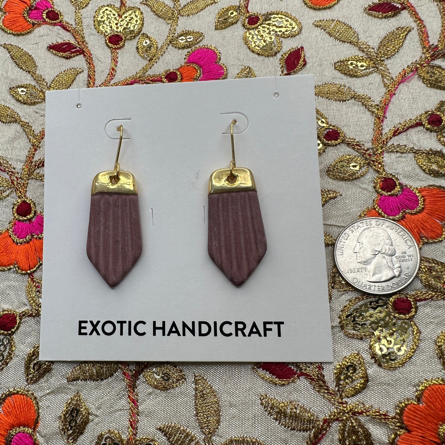 Leaf Dangle Gold Earrings