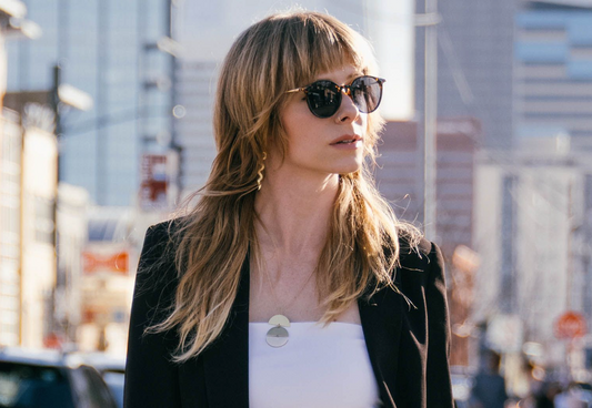 Sun Moon Gold and Stone Handmade Pendant Necklace