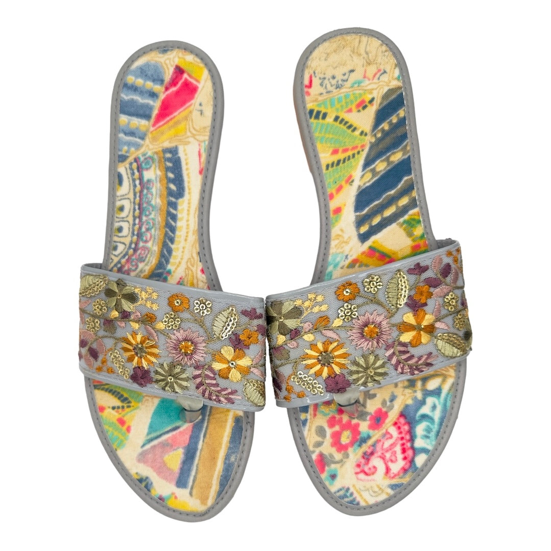 Blue Flower Power Strap Sandal