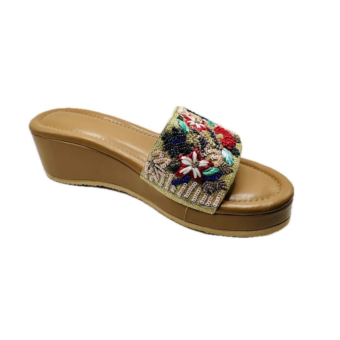 Summer Flower Garden Platform Sandal