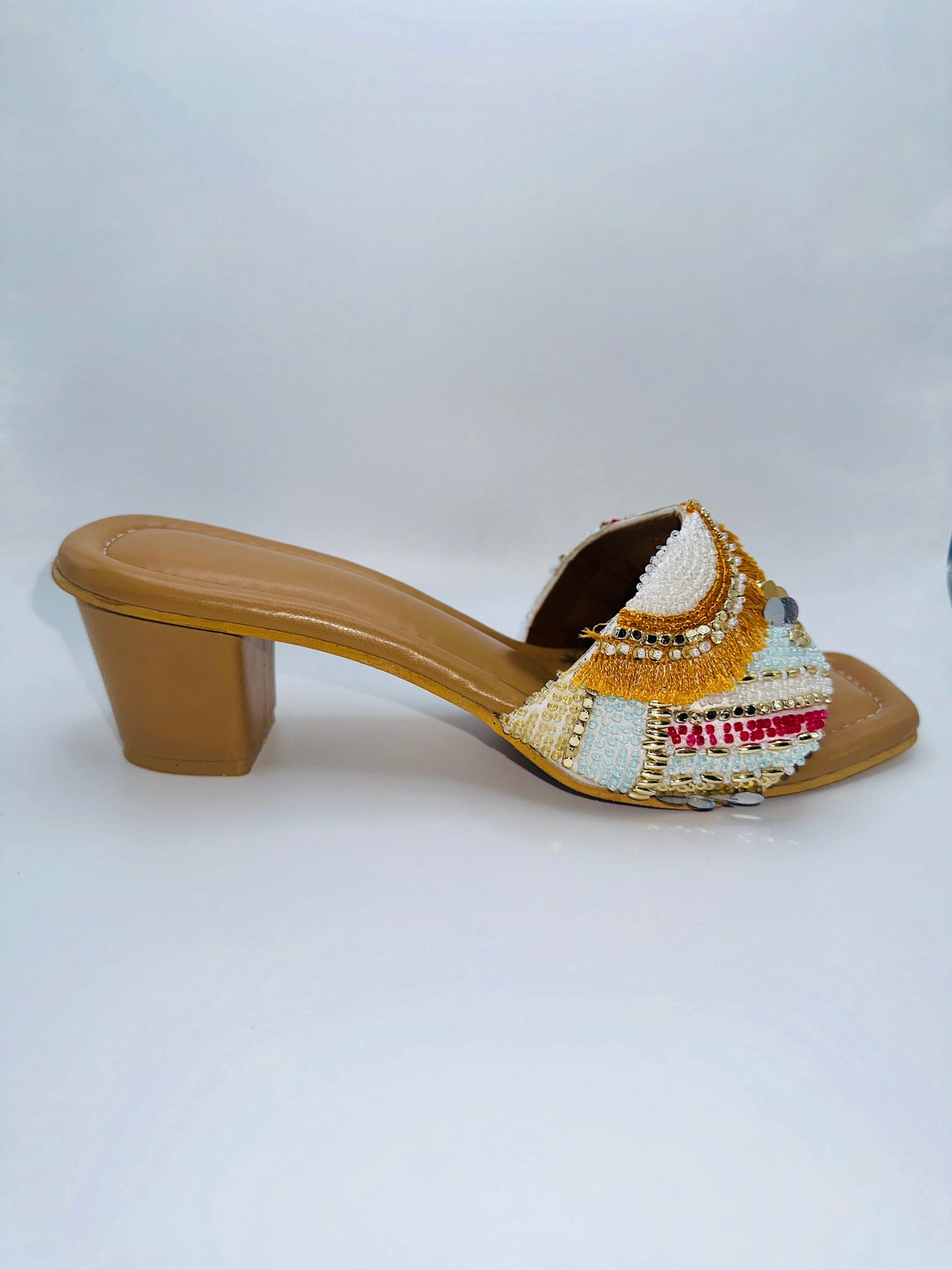 Tropical Sun Square Toe Heel Sandal