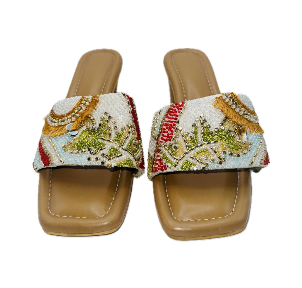 Tropical Sun Square Toe Heel Sandal